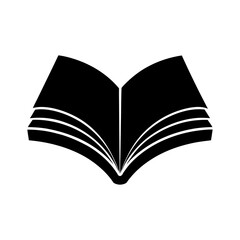 open book silhouette with curved pages