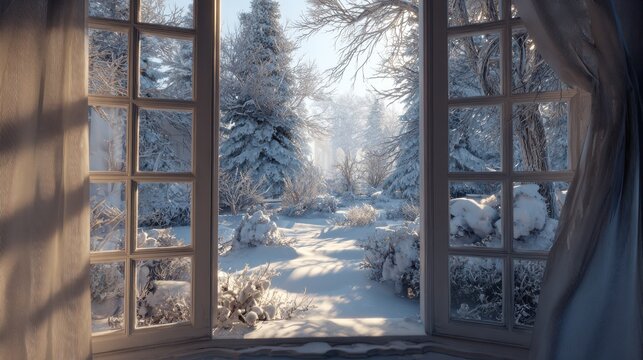 winter window scene