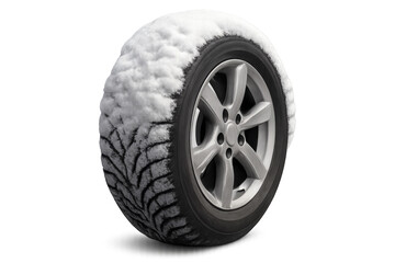 Car winter tire with snow transparent background