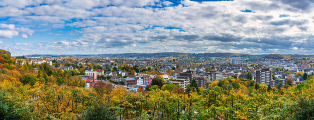 Wuppertal City Skyline Sunny Autumn