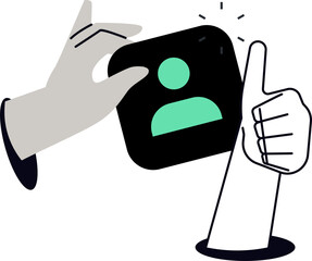 illustration of a hand holding a pen