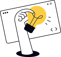 light bulb icon on metal internet button