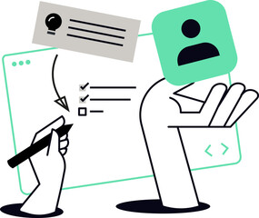 illustration of a man holding a tablet pc