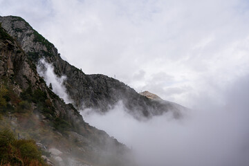 Panoramic view of the Swiss Alps in autumn.