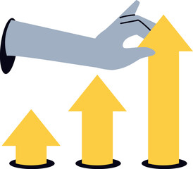 red and yellow arrows