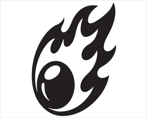 Burning Flame Sphere Symbol Vector for Logo or Tattoo