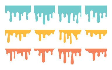 Obraz premium Paint dripping shapes icon vector. bright and cheerful vibe symbol. vector illustration.