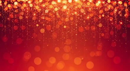 Red Christmas Lights Bokeh Holiday Background