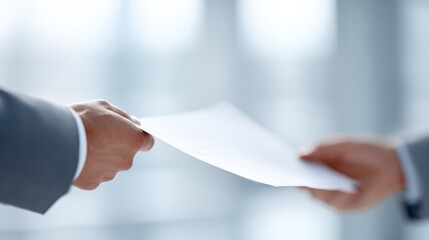 Businessmen exchanging documents in modern office, partnership,