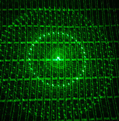Green laser light circles