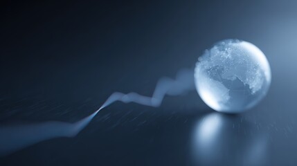 Global economy represented by holographic Earth and graphs,