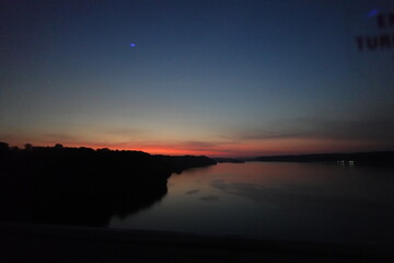 sunset over the river