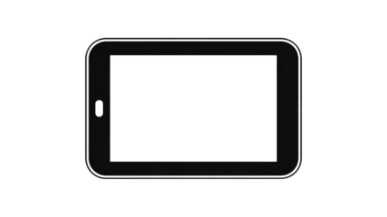 Sleek black tablet mockup with blank screen for app or website display