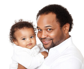 A Heartwarming Moment Between a Father and His Baby, Capturing the Joyful Connection and Love Shared in Their Embrace isolated on transparent background