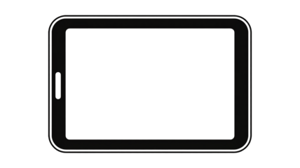 Sleek tablet device with empty screen for app mockups, UI design