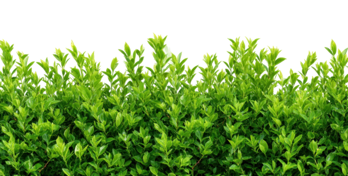 Lush Green Hedge Emphasizing Vibrant Foliage and Natural Beauty isolated on transparent background