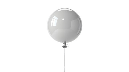 Celebrate with a pristine white balloon against transparent backdrop