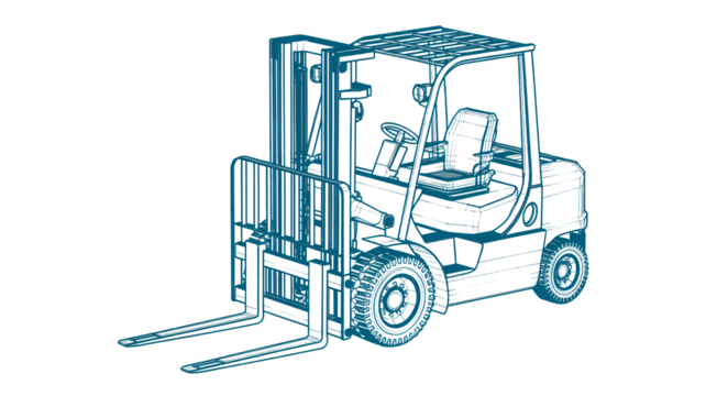 Detailed Forklift blueprint design, a modern industrial construction tool