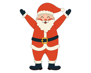 Vector illustration of a joyful Santa Claus wearing a classic red suit and waving cheerfully vector illustration