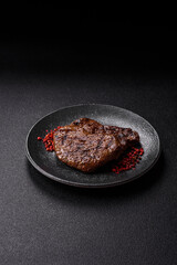 Food, grilled beef steak, roast meat for lunch. Grilled beef steak