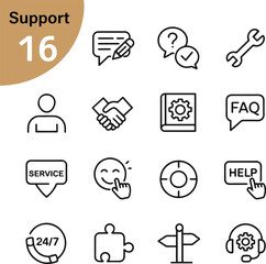 Customer Support and Service Icons | Help Desk, Assistance, and Communication Vector Set