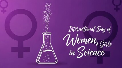 International day of women and girls in science celebration graphic