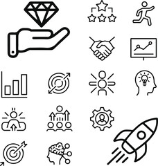Upskill and Personal Development Icons | Learning, Growth, and Success Vector Set