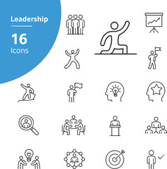 Leadership and Management Icons | Motivation, Guidance, and Team Success Vector Set