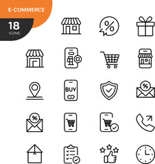 E-commerce Line Icons Set | Online Shopping, Store, Payment, Delivery Vector Pack