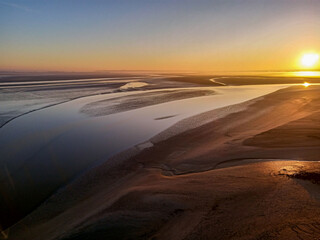 Golden Morning Light over the Bay of Mont-Saint-Michel Seen from the Abbey Walls