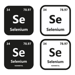 Selenium Element vector symbol with atomic number, atomic mass and chemical group block