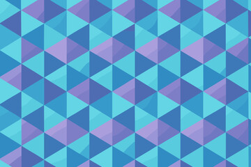 Seamless geometric pattern with blue and purple 3D triangles