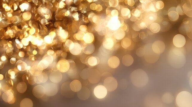 golden bokeh lights with warm glow effect abstract background perfect for celebration themes and festive occasions