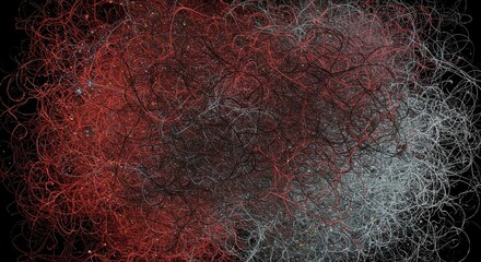 An overwhelmingly dense abstract artwork filled with thousands of tiny strokes and overlapping chaotic designs creating a maximalist composition ,maze ,modern ,painting