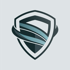 Modern shield logo design featuring abstract wing elements, conveying security, protection, and innovation, ideal for technology, cybersecurity, or aviationrelated businesses and