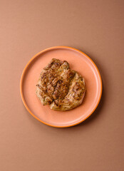 Food, grilled pork steak, roast meat for lunch. Grilled pork steak