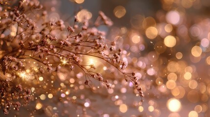 Obraz premium sparkling rose gold bokeh adds a touch of sparkle cozy winter nights merry christmas