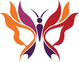 Illustration of a colorful butterfly with vibrant wings, ideal for nature, beauty, and transformation themes