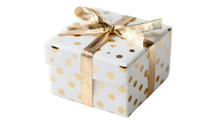 Minimal gift in warm white paper with micro gold foil dot and invisible seam, subtle luxury, isolated on white background