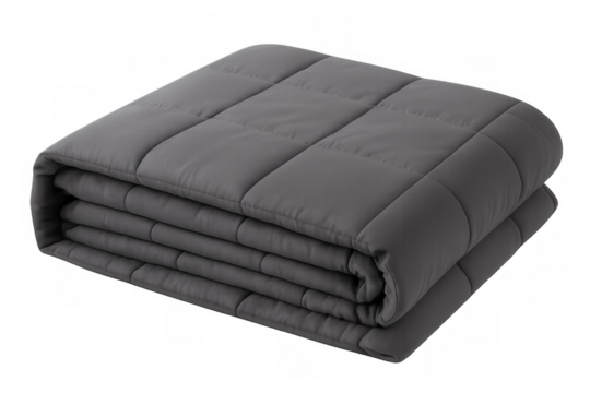 Dark gray folded weighted blanket for better sleep