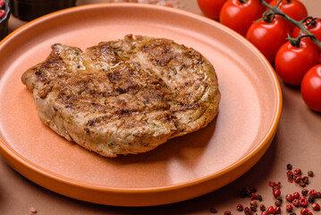 Food, grilled pork steak, roast meat for lunch. Grilled pork steak