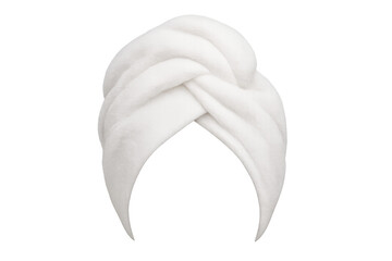 White spa towel hair wrap on transparent background