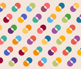 Merge of two circle pattern, company equity merge concept illustration