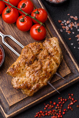 Food, grilled pork steak, roast meat for lunch. Grilled pork steak