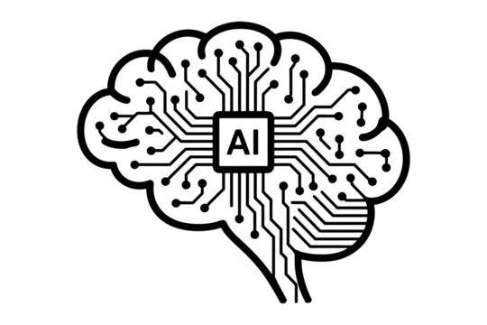 Abstract AI brain circuit artwork for creative technology concept