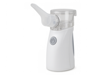 Portable medical nebulizer device treating asthma and breathing problems