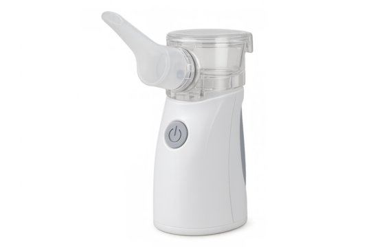 Portable medical nebulizer device treating asthma and breathing problems