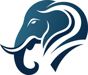 Elegant elephant head logo design with stylized lines, showcasing strength, wisdom, and a connection to nature