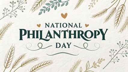 National philanthropy day banner design illustration 