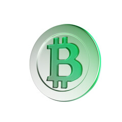 3D Render icon cryptocurrency.  btc or bitcoin icon
